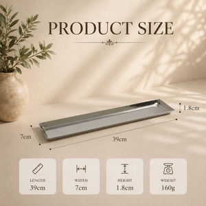 Premium Stainless Steel <b>Rectangular</b> Serving <b>Tray</b> Set Premium <b>Mirror</b> Finish Modern Display Platter Durable Dining Organizer - Product Image 3