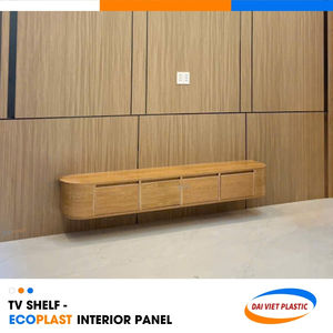 Étagère TV beige Panneau intérieur en PVC Premier exportateur du Vietnam pour les intérieurs modernes - Product Image 1