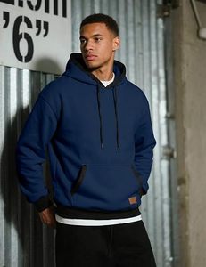 Custom Front Logo 300gsm Fleece 100% Cotton V-Neck Eco-Friendly <b>Waterproof</b> Windproof Casual Men's Winter <b>Hoodie</b> - Product Image 4