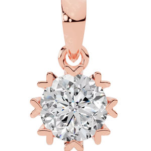 จี้รูปหัวใจทรงหรูหราประดับเพชรทรงกลมเจียระไนอย่างดี 10K ทองคำ ประกายระยิบระยับ โรแมนติก - Product Image 1