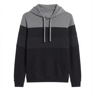 Unisex Color Blocking Hooded <b>Sweatshirt</b> Regular Sleeve Oversized Fit Cotton French Terry Casual Autumn Wear - Product Image 4