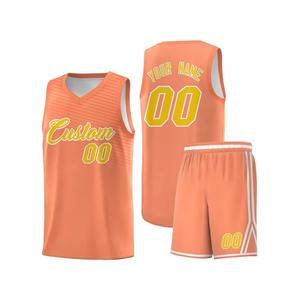 Ensemble de shorts et maillots de basketball personnalisés en gros, impression par sublimation, design coloré et respirant, uniforme d'équipe, kit de sport d'entraînement - Product Image 1