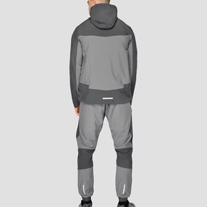 Chándal Deportivo para Hombre en Color Gris con Bloques de Color, Manga Larga, Capucha, Estilo Deportivo, para Otoño, con Bolsillos Laterales, Cierre de Cremallera, Corte Regular - Product Image 2