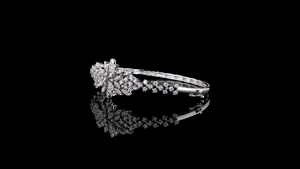 White gold floral <b>bracelet</b> with marquise and round lab grown diamonds in luxury design Elegant Flower Style Lab Grown Diamond Br - Product Image 4