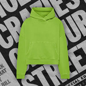 เสื้อฮู้ดครอป ผ้าเฟรนช์เทอร์รี่ OEM สำหรับผู้หญิง ฤดูใบไม้ร่วง ฤดูร้อน เป็นมิตรกับสิ่งแวดล้อม ระบายอากาศได้ดี ทรงโอเวอร์ไซส์ ผ้าฝ้าย 100% แบบเรียบ - Product Image 1