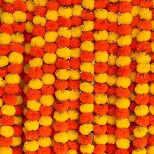 New Arrival 2024 Hot Seller Handmade <b>Artificial</b> Flower Marigold Strings for Wedding Backdrops Strings Garlands <b>Wreath</b> Decoration - Product Image 1