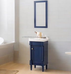 Modern Classic <b>Small</b> Bathroom Vanity with Solid Wood & Plywood <b>Sink</b> Cabinet Set 17 Inch Hotel Use Phuoc Hung PHBPV Floor Mounted - Product Image 2