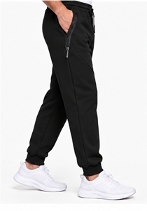 Pantalones Deportivos Negros para Hombre, Cintura Elástica con Cordón, Estilo Casual, Bolsillos Laterales, Transpirables, Peso Medio, para Otoño - Product Image 4