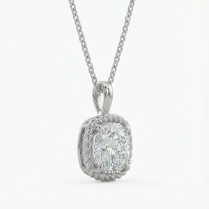Collar con Colgante de Diamante Corte Brillante, Plata 925, Engaste en Bisel, Estilo Clásico, Unisex, Uso Diario - Product Image 2