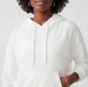 Survêtement à capuche pour femme, manches longues, coupe ample, décontracté, 100% coton, avec cordon de serrage à la taille, vêtements de sport - Product Image 4