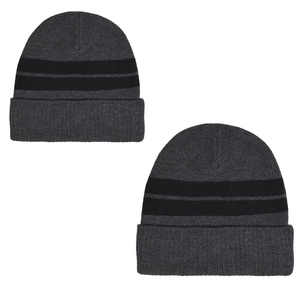 Bonnet d'hiver tricoté personnalisé avec logo, motif à carreaux rouge et noir, rayé, jacquard, à carreaux Buffalo, chaud, à revers, vente en gros - Product Image 1