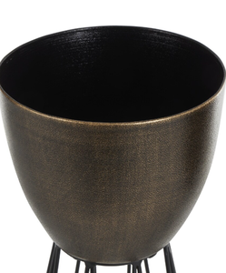 Grand pot de fleurs en métal de luxe avec support Pot de fleurs décoratif intérieur et extérieur pour la maison, le jardin et le bureau - Product Image 5