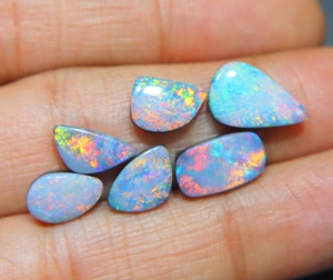 Australian <b>Opal</b> Doublet Cabochon Multi Fire Natural <b>Opal</b> Loose Gemstone for Jewelry Making - Product Image 1