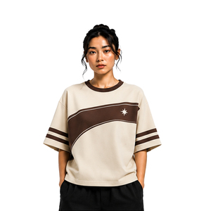 Premium Womens Boxy Tee Custom Heavyweight Cotton Loose Fit Short Sleeve T Shirt Streetwear OEM ODM Wholesale Apparel Supplier - Product Image 1