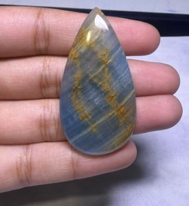 Cabochon de calcite bleue naturelle à bandes, pierre précieuse en vrac, vente en gros, calcite bleue naturelle faite à la main, pierre précieuse en vrac - Product Image 1