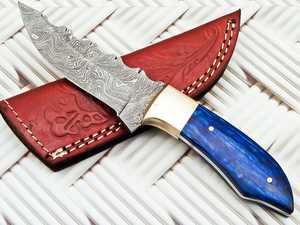 Couteau de chasse artisanal personnalisé OEM ODM, couteau de survie à lame fixe en acier Damas, vente en gros, couteaux pliants pour la chasse et le camping - Product Image 3