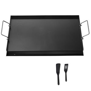 Piastra Rettangolare Universale in Acciaio al Carbonio 24x16 Pollici per Griglia a Gas, BBQ e Teppanyaki, Uso Portatile e Versatile - Product Image 1