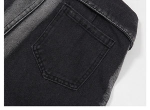 2026 Custom <b>Men</b> Light Blue 100%Cotton Baggy Denim <b>Jeans</b> Vintage Distressed Straight Style Streetwear Loose Fit Light Wash <b>Jeans</b> - Product Image 5
