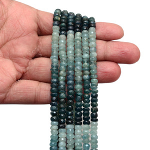 Perles facettées rondes en Grandidierite naturelle de Madagascar, 5mm-6mm, pierres précieuses pour la création de bijoux - Product Image 5