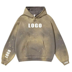 Sweat à capuche vintage personnalisé pour homme, effet délavé soleil, en mélange de coton délavé à l'acide, coupe décontractée, style streetwear, vente en gros, directement du fabricant OEM - Product Image 4