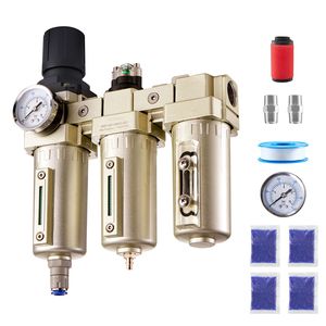 Filtros de aire de 3 etapas de 3/4'' NPT 5/0.3/0.1 µm para sistema de secado de aire, piezas industriales para compresores - Regulador de filtro para compresor de aire - Product Image 1