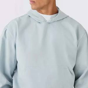 Sweats à capuche tendance en denim délavé, entièrement zippés, style streetwear hip-hop, pour homme et garçon, avec impression de logo personnalisée - Product Image 2