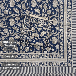 Wholesale Hand <b>Block</b> Printed Floral Classic Pure Cotton 3 PC Bedding Set King Size Soft Durable Machine Washable Home Hotel Use - Product Image 4