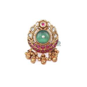 Vinisha Antique Designer Brass Ring - Product Image 4