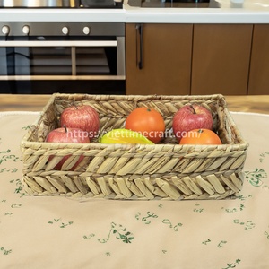 Bandejas rectangulares de jacinto de agua natural, juego de cesta hecho a mano apilable, juego de bandeja de cesta de jacinto de agua - Product Image 2