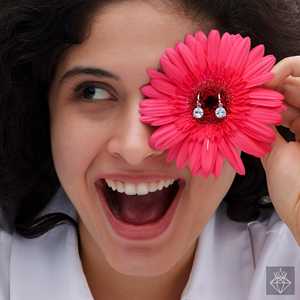 Boucles d'oreilles rondes en zircon de PRAO Accessoire de mode Crystal Brilliance - Product Image 2