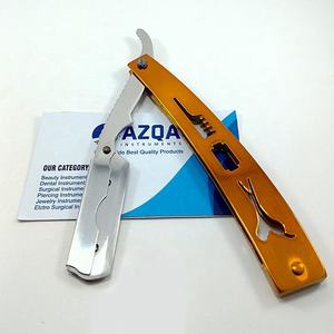 Professional Stainless Steel Folding Barber <b>Razor</b> with Plastic Handle <b>Single</b> <b>Blade</b> Holder for Hair Shaving and Salon Styling - Product Image 2