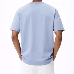 T-shirt uni surdimensionné pour homme, manches courtes, en coton, coupe décontractée, col rond, couleur unie, ajustement confortable, épaules tombantes - Product Image 2