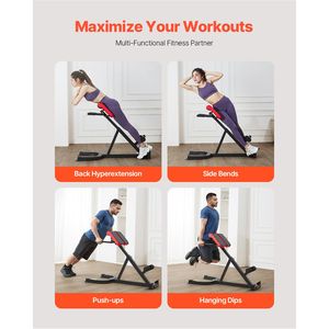 Panca Iperestensione Regolabile 300 Libbre, Sedia Romana Multifunzione per Glutei e Hamstring, Attrezzatura per Esercizi con Imballaggio Personalizzato in Legno - Product Image 2