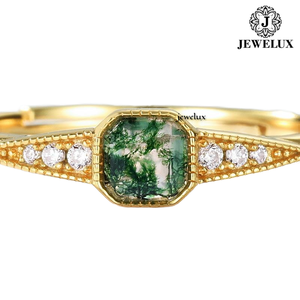 Bague de fiançailles en or jaune de qualité supérieure, sertie d'une pierre précieuse taille émeraude, monture closée, design géométrique classique, prix export. - Product Image 4