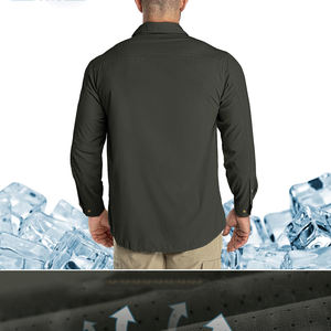 เสื้อเดินป่าคุณภาพสูงสำหรับผู้ชาย เสื้อตกปลา ระบายอากาศ แห้งเร็ว มีกระเป๋าหลายช่อง เสื้อผู้ชายสำหรับกิจกรรมกลางแจ้ง เสื้อเดินป่าสำหรับผู้ชาย - Product Image 2