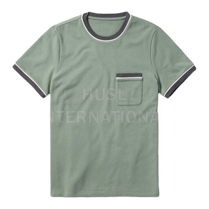 เสื้อยืดคอตตอน 100% ทรงปกติสำหรับผู้ชาย ไซส์สั่งทำได้ แขนสั้น แฟชั่น คอกลม สีตัดกัน เสื้อยืดฤดูร้อน - Product Image 1