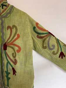 Chaqueta TNT verde única, chaqueta TNT de algodón bordada a mano, regalo para ella, abrigo étnico para mujer, vestidos casuales. - Product Image 3
