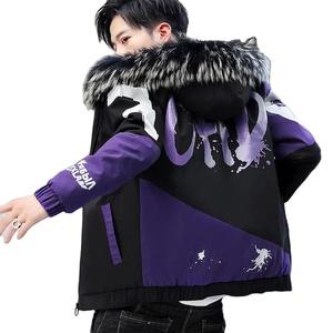 Chaqueta de invierno a la moda para hombre con cuello de piel fresca, Parka informal, prendas de vestir, abrigo grueso cálido con capucha, estilo de calle alta de lona - Product Image 1