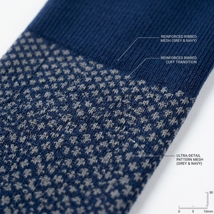 Men's <b>Knee</b> <b>High</b> <b>Socks</b> Dot Pattern Navy Blue Gray Knitted Breathable Daily Wear Autumn Season - Product Image 6
