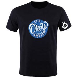 Camiseta cómoda de poliéster/algodón para gimnasio para hombre, ropa deportiva personalizada con patrón sólido, camiseta de fitness con cuello personalizado - Product Image 2