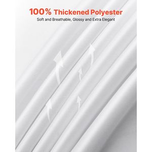 Tovaglie bianche da 90 pollici di diametro, confezione da 10, resistenti alle macchie e alle pieghe, lavabili in lavatrice, in poliestere. - Product Image 4