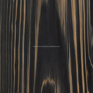 แผ่นไม้วีเนียร์ไม้ซีดาร์ญี่ปุ่นสีดำย้อมสีด้วยแรงดันสูงที่ได้รับสิทธิบัตร IRODORITAI VC-01-B เนื้อเรียบ ตัดเป็นแผ่นบาง หลายขนาดความยาว - Product Image 1
