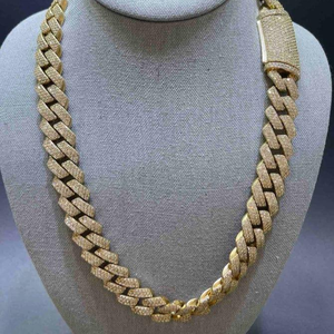 Designer Style Mens Cuban Link <b>Necklace</b> with Lab Grown Diamond Style Luxury <b>Statement</b> Chain Jewelry for Casual Party and Office - Product Image 4