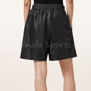 Shorts Casuales de Cuero para Mujer, Talla Adulto, Shorts de Gimnasio Personalizados, Nuevo Estilo, Shorts de Mujer Hechos 100% de Cuero en Venta - Product Image 6