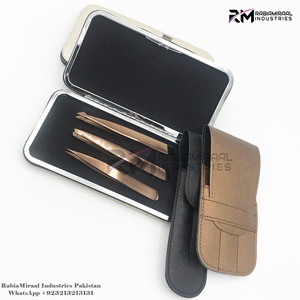 <b>Top</b> Selling Customized Anti-Static <b>Rose</b> Gold Slanted Eyebrow Tweezers Set Stainless Steel Custom Logo Custom Size Hotly Demanded - Product Image 3