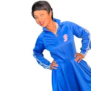 Veste de survêtement zippée bleu roi pour femme, à manches longues, rayée, plissée, tenue de sport décontractée pour femmes - Product Image 4
