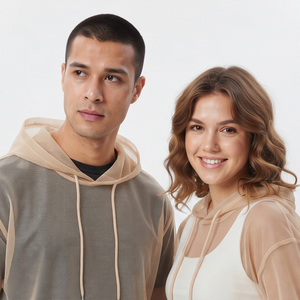 Hoodie transparent sexy pour clubbing, unisexe, 100% polyester, été, maille transparente, léger, pour hommes et femmes - Product Image 6