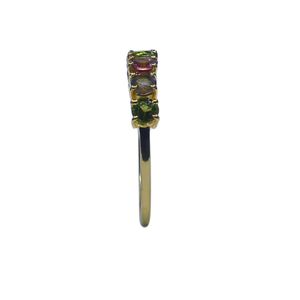 Bague classique pour femme en argent sterling 925 plaqué or avec pierres précieuses multi-tourmalines, idéale pour les mariages - Product Image 1