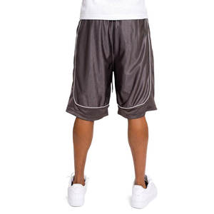 Shorts en mesh rouge pour homme avec poches latérales zippées, cordon de serrage, taille élastique, doublure en mesh respirante, pour le basketball - Product Image 2