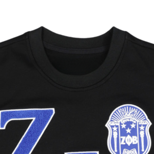 Sweat-shirt à col rond noir Zeta Phi Beta, broderie de lettres en chenille ZPB, pull en polaire premium pour femmes, vêtements décontractés - Product Image 2